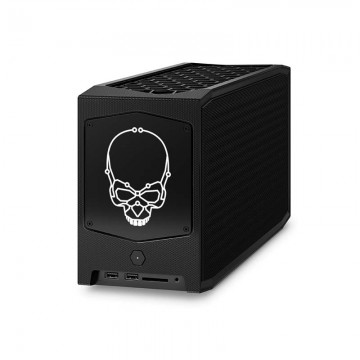 Mini PC with a skull design on the front, 2 USB and SD card reader